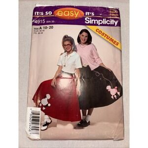 Easy Simplicity costume 50's circle poodle skirt 4915 A 10-20 size sock hop
